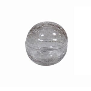 Bol transparent Studio Raw Crackled cu capac, 70 ml, din sticlă premium cu efect de gheață crăpată, ideal pentru servirea deserturilor și aperitivelor.