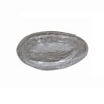 Farfurie Pillow Crackled din sticlă transparentă cu formă neregulată și efect de gheață, ideală pentru plating gourmet.