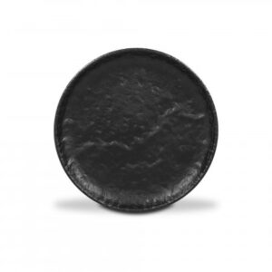Farfurie rotundă întinsă porțelan negru RAK Rocks 24×3cm
