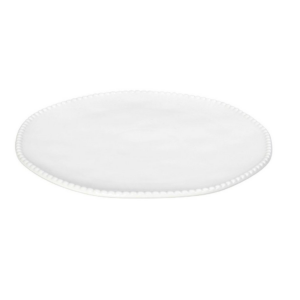 Farfurie întinsă PEARL IVORY Espiel din porțelan alb ivoire, 30 × 30 cm, cu margine decorativă perlată, ideală pentru preparate principale și plating profesional.