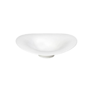 Farfurie adâncă FLOW IVORY din porțelan alb premium, dimensiune 22 x 21,5 x 6 cm, ideală pentru servirea supelor, pastelor și preparatelor gourmet în restaurante și hoteluri.