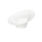Bol înclinat FLOW IVORY din porțelan alb premium, 17,5 × 15,8 × 9 cm, ideal pentru servirea supelor, salatelor, pastelor și preparatelor gourmet în restaurante și hoteluri.