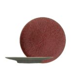 Farfurie întinsă SOUL STONEWARE 29 cm din stoneware roșu cu model în relief ESPiel.