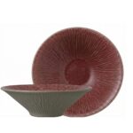 Farfurie adâncă SOUL STONEWARE 25 cm din stoneware roșu cu model în relief ESPiel.