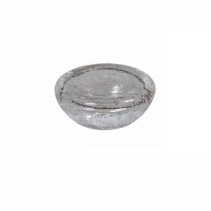 Bol transparent Crackled Glass Half Sphere Studio RAW din sticlă premium, Ø8,5 cm, ideal pentru deserturi și plating gourmet.