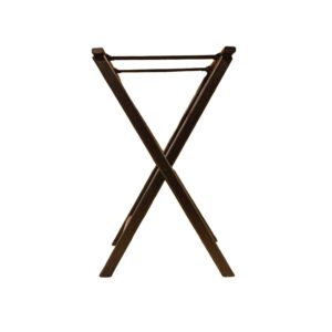 Suport profesional pentru tavă Mahogany Stylepoint din lemn de mango, pliabil, ideal pentru room-service, restaurante și hoteluri.